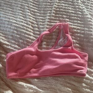 PINK Victoria's Secret Textured Pink one shoulder Bikini Top